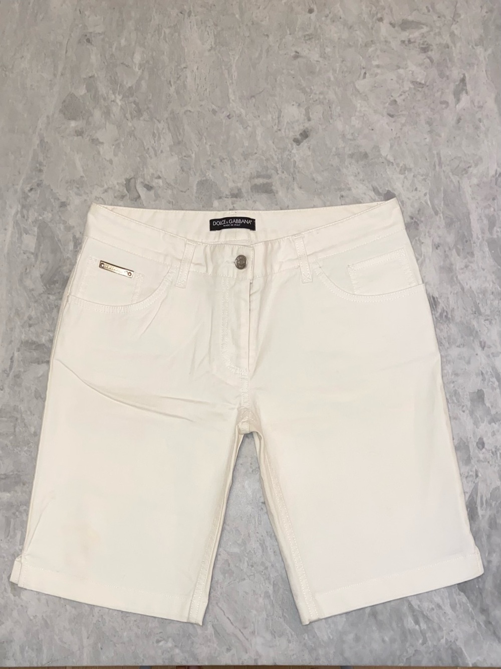 Dolce & Gabbana White Denim Shorts